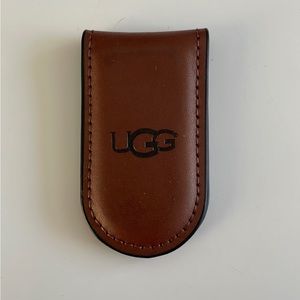 UGG 100% Authentic Brown Leather Magnetic Money Clip